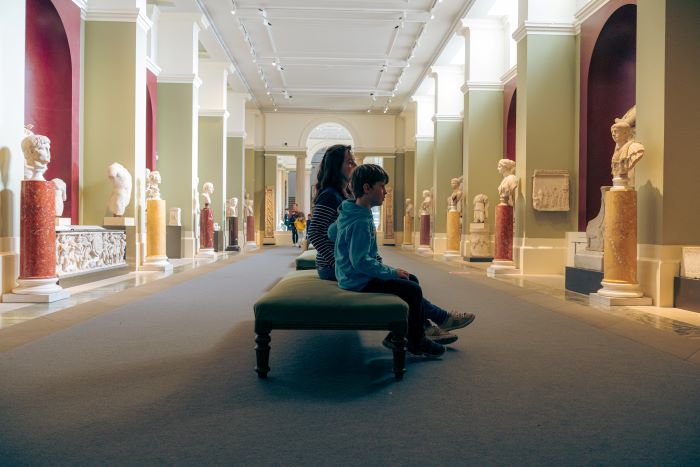 A mother and son in the Ashmolean Museum