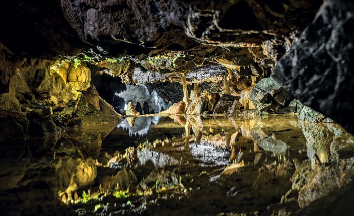 Inside of a cave at Cheddar Gorge