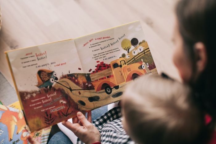 A child reading a book