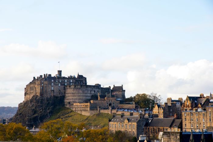 A view of Edinburgh Castle and surrounding buildings