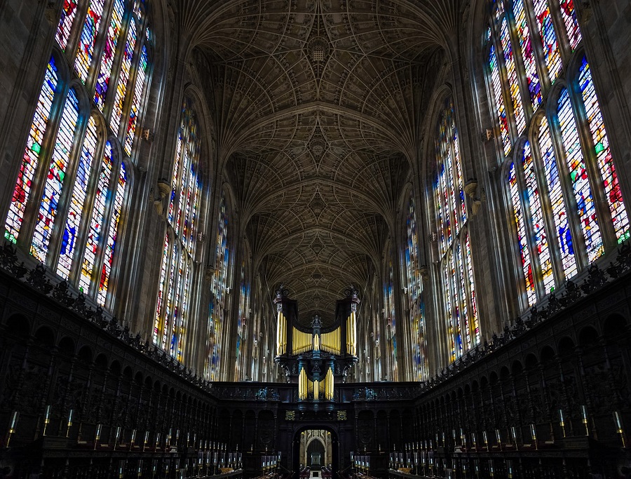 The interior of Kings college Chapel