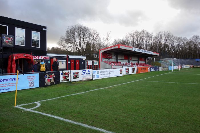 Corner of the pitch at The Home of Football Ground in Dronfield.