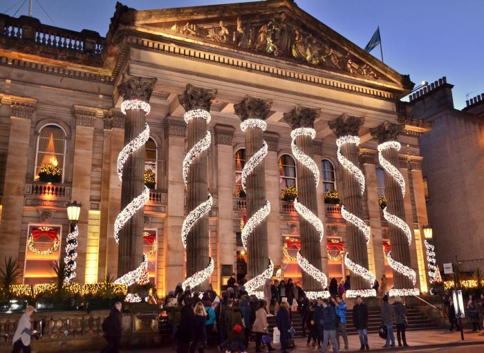 The Dome restaurant on George Street decorated with Christmas lights